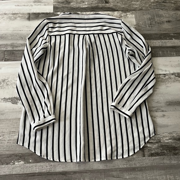 Women’s White and Black Striped Blouse - Picture 3 of 3